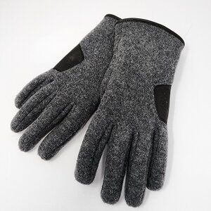 Ugg Mens Wool & Leather Gloves Size L/G With Fleece-Lined Interior Gray Black